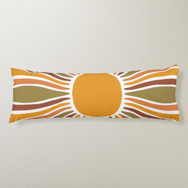 Colourful Retro Vintage Sunrise  Body Pillow (Front)