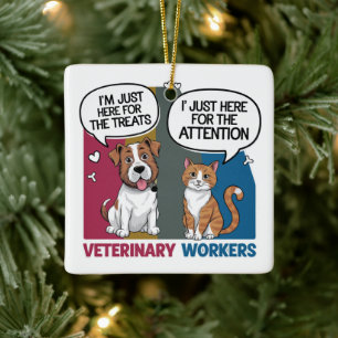 Colourful Retro Vintage Veterinary gift  Ceramic Ornament