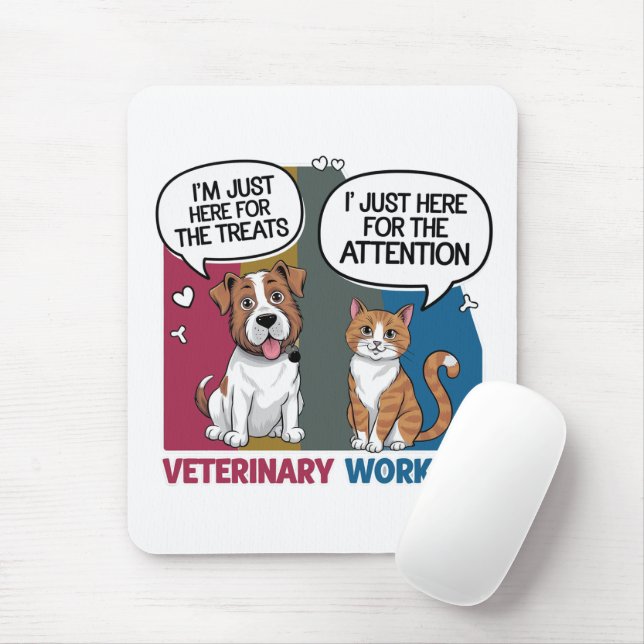 Colourful Retro Vintage Veterinary gift  Mouse Pad (With Mouse)