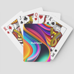 Colourful Retro Waves Personal Playing Cards