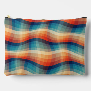 Colourful Retro Waves Vintage Accessory Pouch
