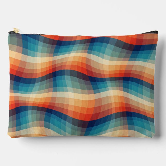 Colourful Retro Waves Vintage Accessory Pouch (Front)