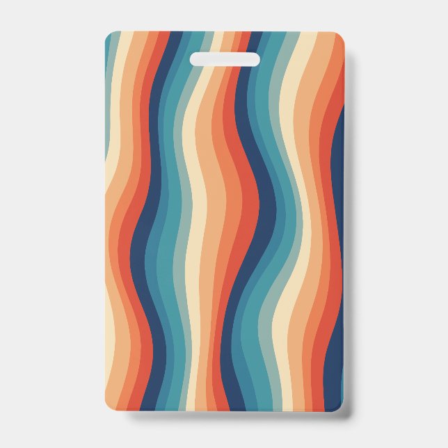 Colourful Retro Waves Vintage Badge (Front)