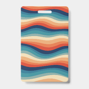 Colourful Retro Waves Vintage Badge