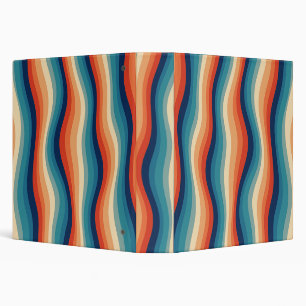 Colourful Retro Waves Vintage Binder