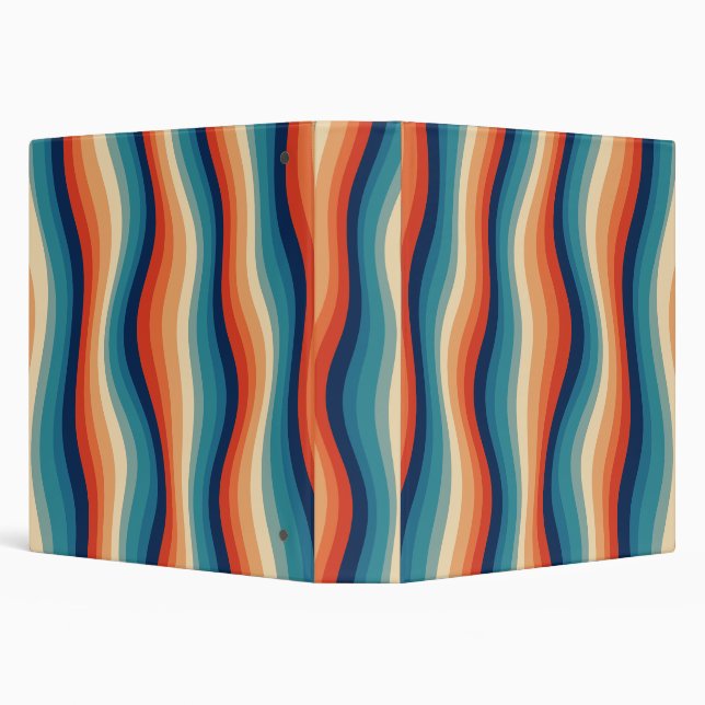 Colourful Retro Waves Vintage Binder (Background)