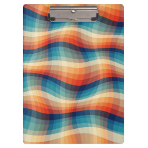 Colourful Retro Waves Vintage Clipboard