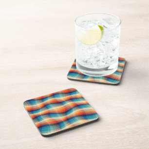 Colourful Retro Waves Vintage Coaster