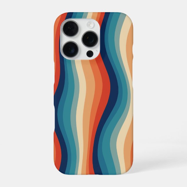 Colourful Retro Waves Vintage iPhone Case (Back)