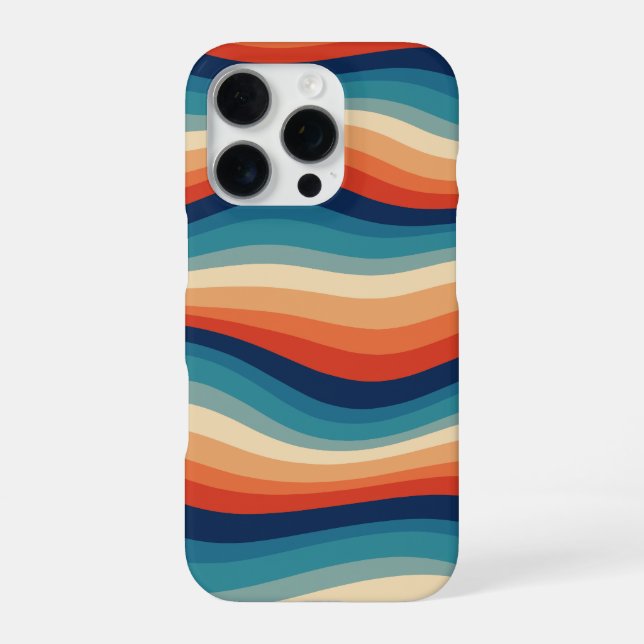 Colourful Retro Waves Vintage iPhone Case (Back)