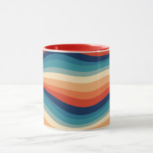 Colourful Retro Waves Vintage Mug