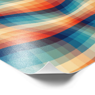 Colourful Retro Waves Vintage Photo Print