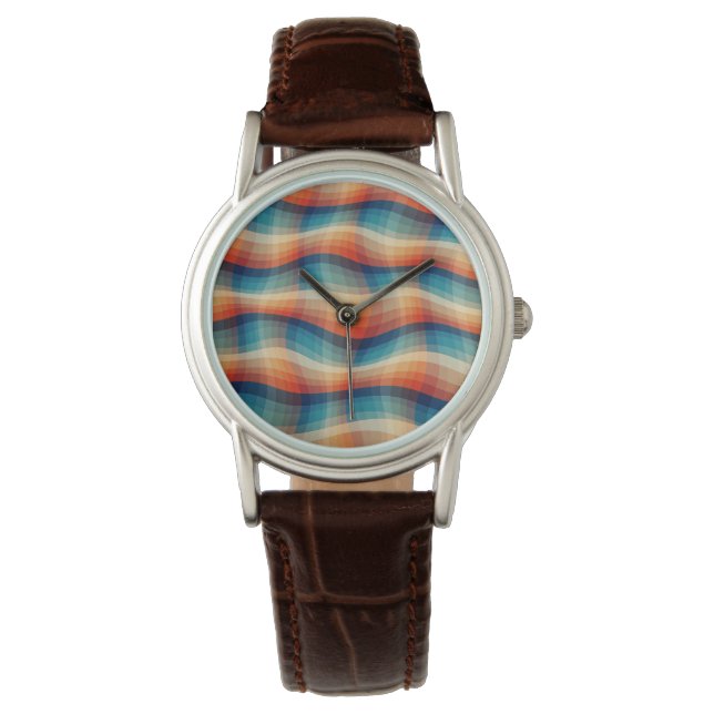 Colourful Retro Waves Vintage Watch (Front)