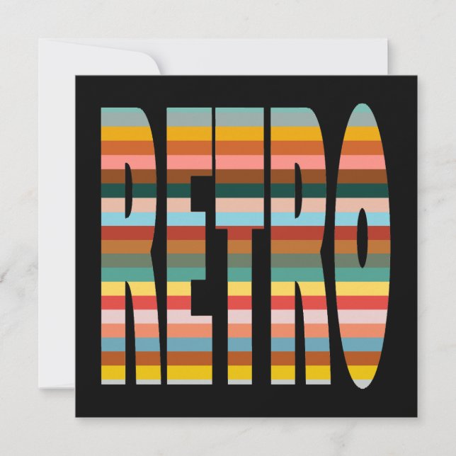 Colourful Retro Word Stripes  Holiday Card (Front)
