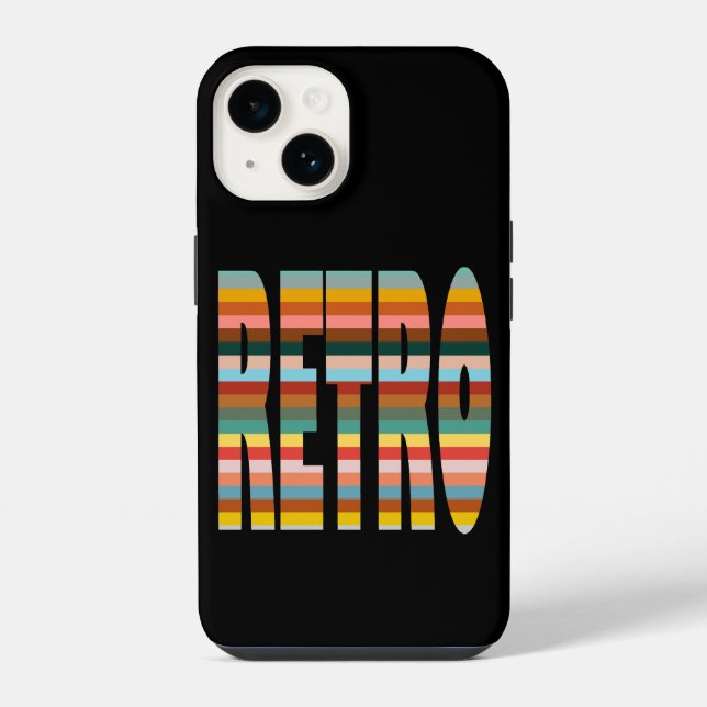 Colourful Retro Word Stripes  iPhone Case (Back)