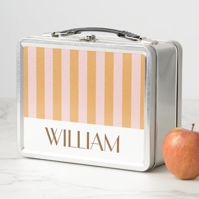 Colourful retro yellow Personalized gifts template Metal Lunch Box (In Situ)