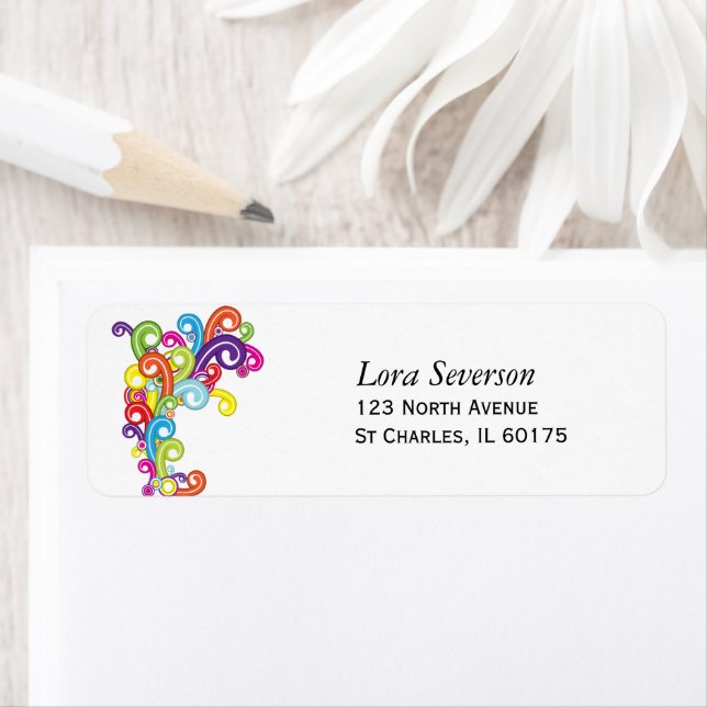 Colourful Return Address Labels (Insitu)