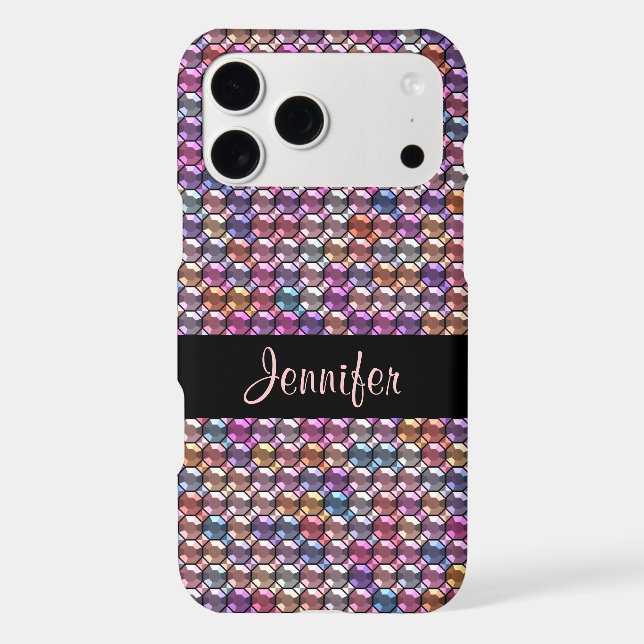 Colourful Rhinestone with custom name (Back)