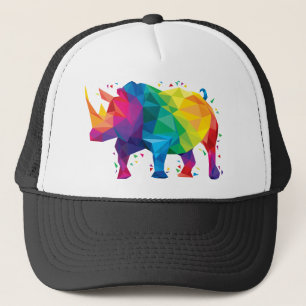 Colourful Rhino Illustration Trucker Hat