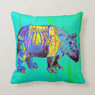 Colourful Rhino Pillow
