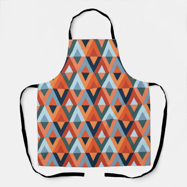 Colourful rhombuses and triangles pattern apron (Front)