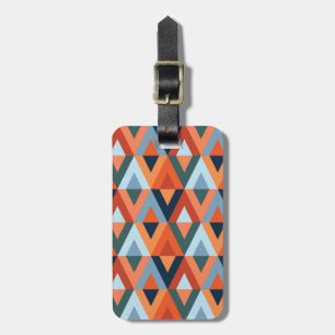 Colourful rhombuses and triangles pattern luggage tag