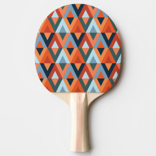 Colourful rhombuses and triangles pattern ping pong paddle