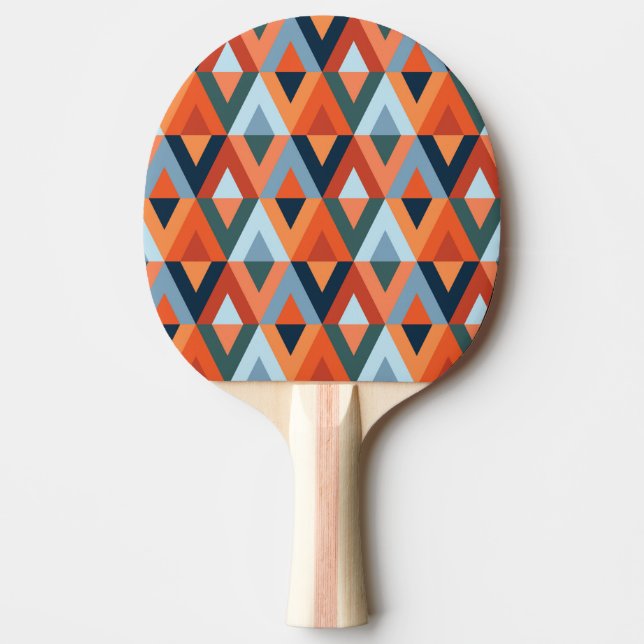 Colourful rhombuses and triangles pattern ping pong paddle (Front)