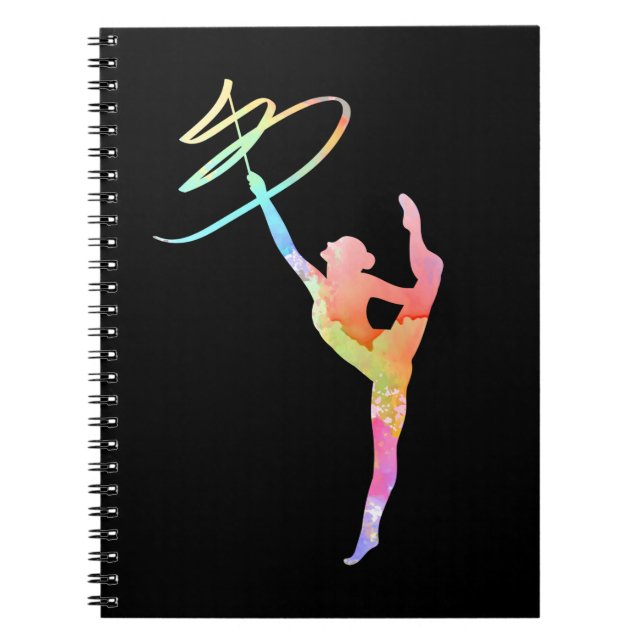 Colourful Rhythmic Gymnastics Girl Notebook (Front)