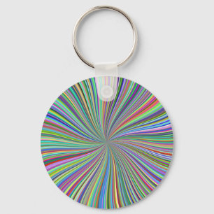 Colourful Ribbon Spiral Swirl Optical Illusion Art Keychain