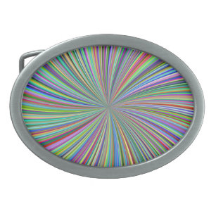 Colourful Ribbon Spiral Swirl Optical Illusion Belt Buckle