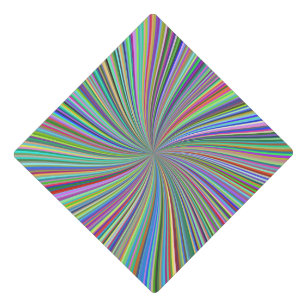 Colourful Ribbon Spiral Swirl Optical Illusion Graduation Cap Topper