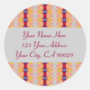 Colourful ribbons address labels