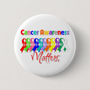 Colourful Ribbons - Cancer Awareness Matters 2 Inch Round Button