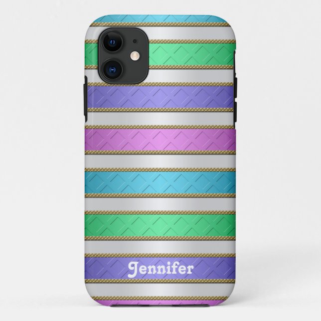 Colourful Ribbons Stripes Personalized Art Case-Mate iPhone Case (Back)