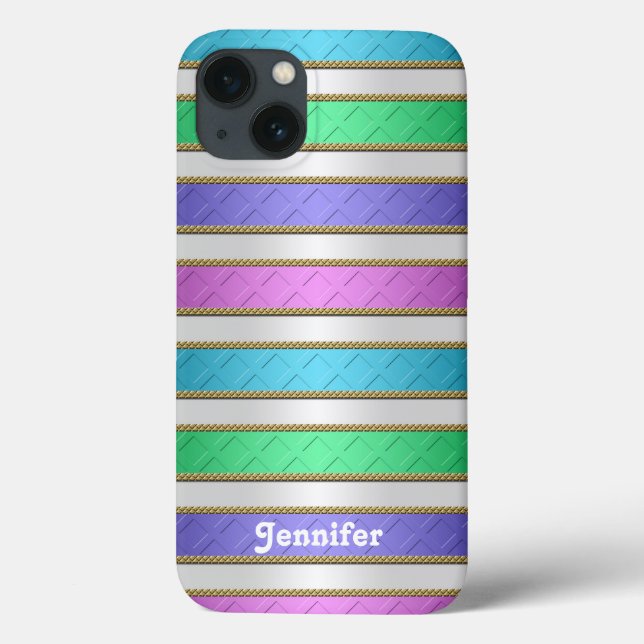 Colourful Ribbons Stripes Personalized Art Case-Mate iPhone Case (Back)