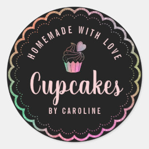 colourful ring homemade cupcakes homebaked classic round sticker