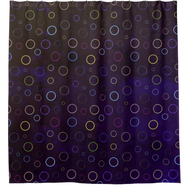 Colourful ring pattern, dark blue shade background (Front)