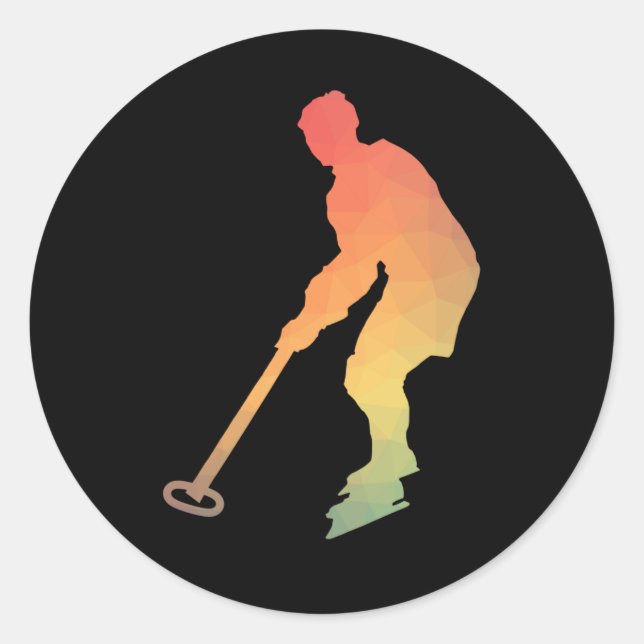 Colourful Ringette Girl | Ringette player gifts Classic Round Sticker (Front)