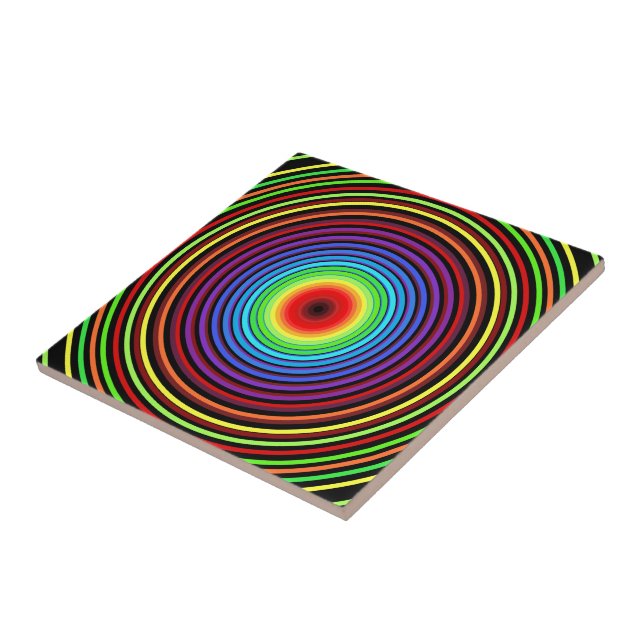 Colourful Rings Ceramic Tile - Choose Colours (Side)