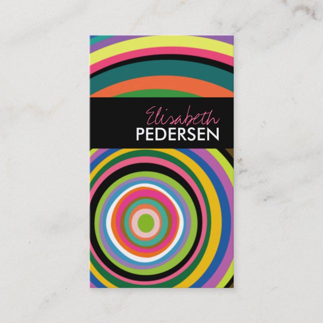 Colourful Rings Modern Business Cards (Front)