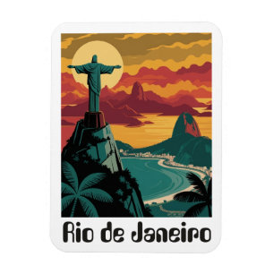 Colourful Rio de Janeiro Brazil Travel Art Magnet