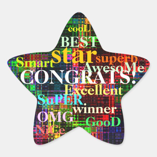 Colourful Ripples Star Sticker (Front)