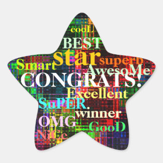 Colourful Ripples Star Sticker