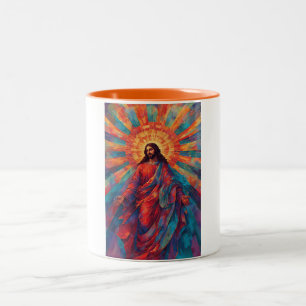 Colourful Risen Jesus Christian Coffee Mug