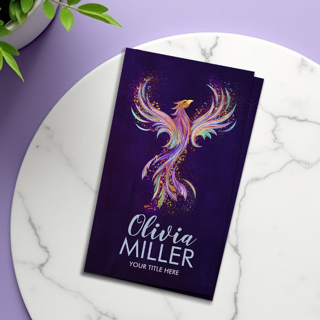 Colourful Rising Phoenix Bird  Business Card (Creator Uploaded)