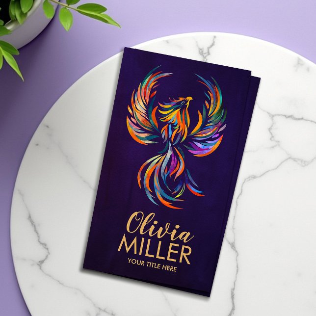 Colourful Rising Phoenix Bird  Business Card (Creator Uploaded)