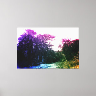 Colourful River Gallery Forest Vintage Tropical La Canvas Print