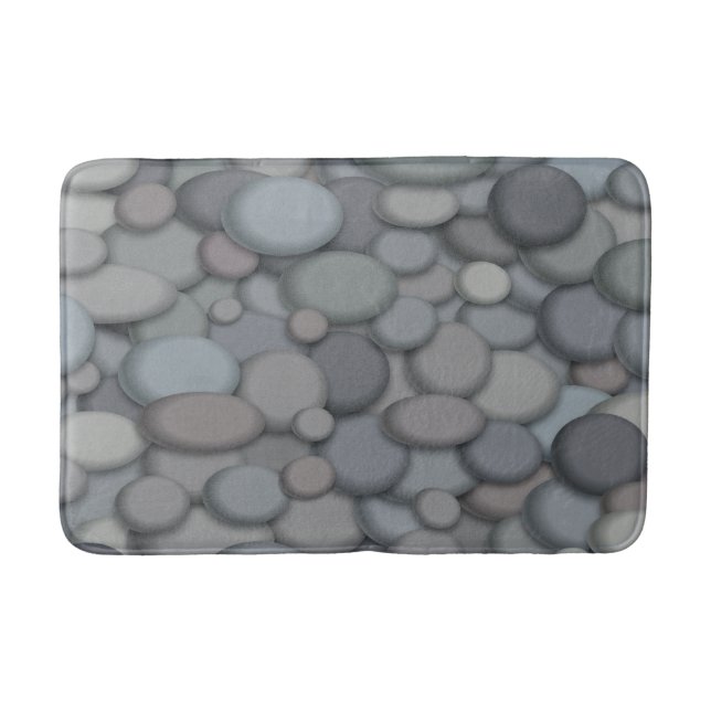Colourful River Rock Pebbles Art Bath Mat (Front)