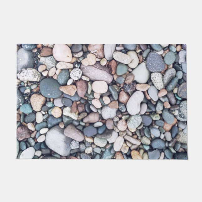 Colourful River Rocks Indoor Outdoor Door Mat (Front)
